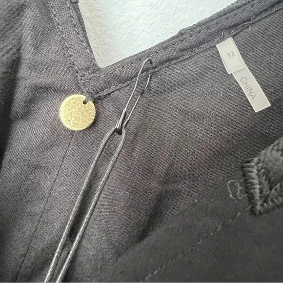 Kobi Halperin "Vivianne" embroidered midi dress scalloped lace hem Sz M - Picture 7 of 10